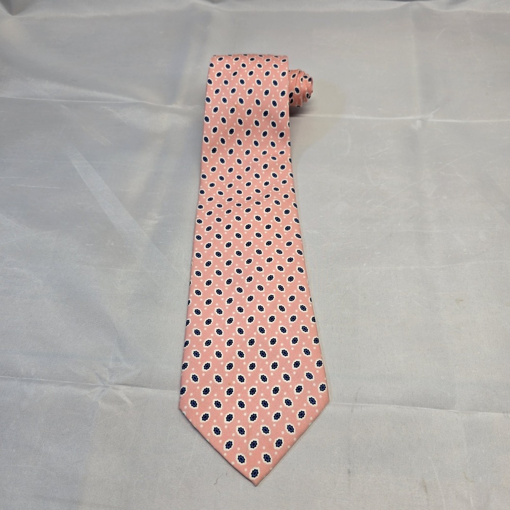 Polo Ralph Lauren Mens Tie 57x3.5 Peach Color Geometric Design‎